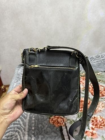 Барсетки: Барсетка, Материал: Натуральная кожа, Разделенные отделения, Регулируемый ремень, Съёмный ремень, Б/у — 2