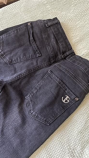 серые джинсы: Джинсы, Прямые, Средняя талия, S — 3