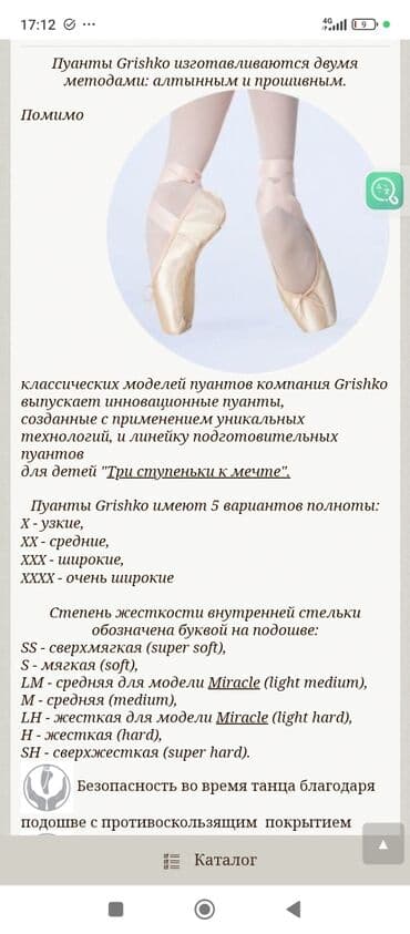 мяч для художественной: Особенности модели: • классические пуанты, изготовленные из — 1