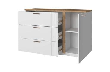 необычные: Артикул: 00066275 НОВИНКА! Матео, Тумба 1D3S, Белый/Дуб Наварра — 2