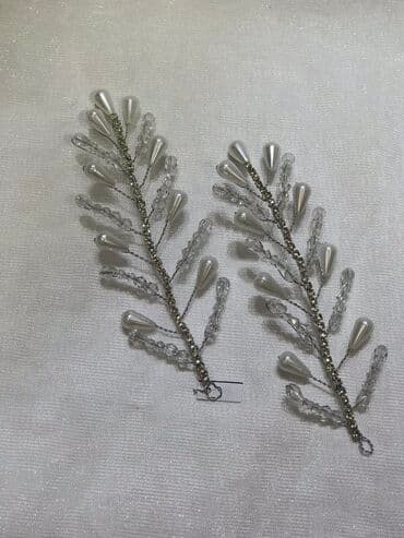 свадебная диадема: Свадебный аксессуар, Свадебная диадема, тиара, Новый, цвет - Серебристый — 10