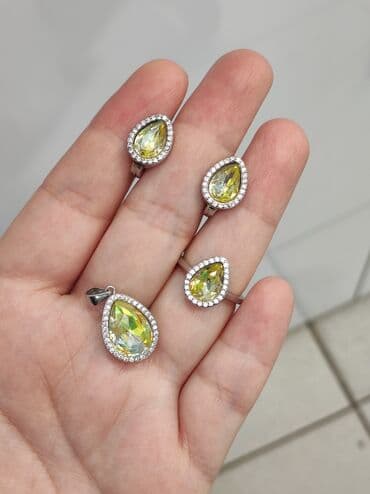 свадебные платья от производителя: Набор украшений, Проба 925, Женские, Новый — 1