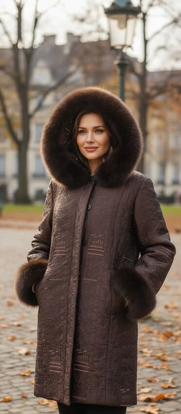 Пуховик, По колено, С капюшоном, 3XL