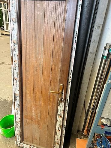 Үй жана бакча: Үйлөр жана батирлер үчүн эшик, Металлдан, Бир эшиктуу, Оң кол, түсү - Күрөң — 1