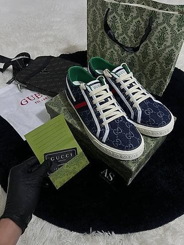 гуччи кеды: Мужские кроссовки, 43, Gucci, Новый, цвет - Синий, Самовывоз, Платная доставка — 1