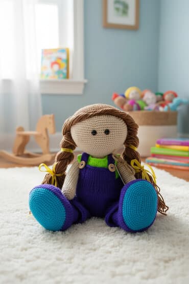 Вязаная кукла, ручная работа, сделана с любовью 💞. Размер около 33 см