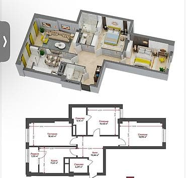 3 комнаты, 89 м², Технопарк Элитка, 6 этаж, ПСО (под самоотделку) at lalafo.kg 3 комнаты, 89 м², Технопарк Элитка, 6 этаж, ПСО (под самоотделку)