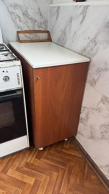 шкаф пекарский: Тумба для кухни, Без мойки, Напольная, ДСП, цвет - Коричневый — 1