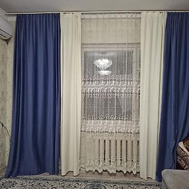 Комплект штор, С тюлем в комплекте, Готовое изделие, Для зала