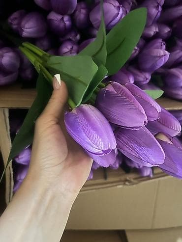 глициния из бисера: Искусственные цветы для декора - Ассортимент: тюльпаны кремовые — 5