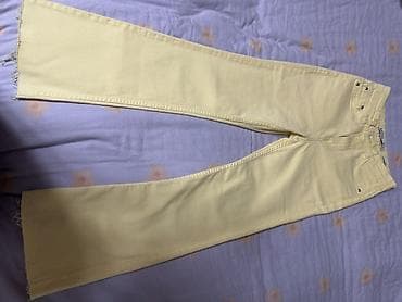 джинсы левайс: Джинсы, Клеш, Bershka, Корея, Высокая талия, С бахромой — 1
