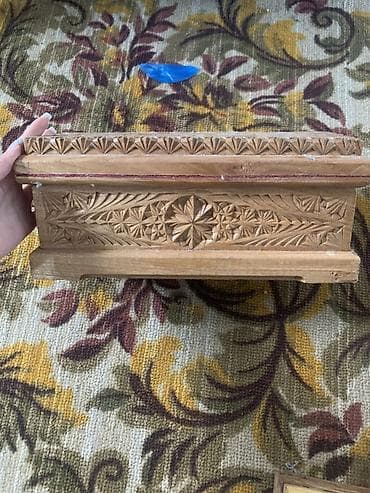 часы из дерева: Резная деревянная шкатулка для украшений/ручек - Материал — 2