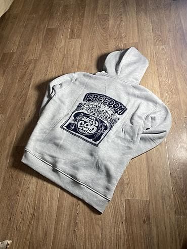 кийим: Серое худи Dickies с принтом - Классическое худи с капюшоном и — 2