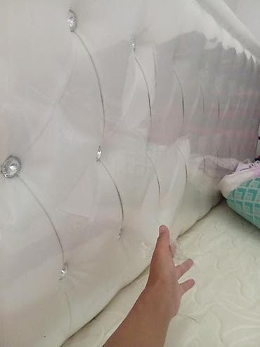 крыша для дома: Двуспальная кровать с мягким высоким изголовьем 🛏️ Эки кишилик керебет — 3