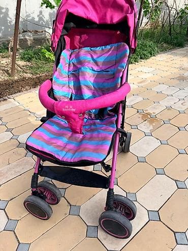 Коляски: Прогулочная коляска-трость Hopeshbaby, розово-малиновая с яркой — 2