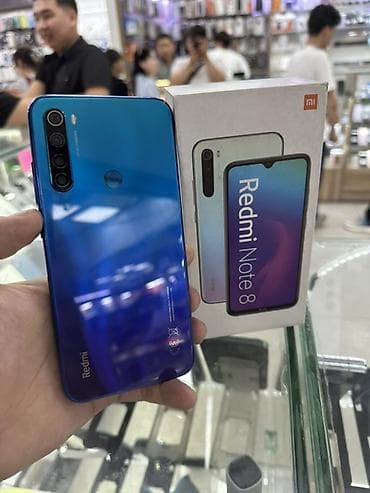 iphone 8s: Redmi, Redmi Note 8, Б/у, 64 ГБ, цвет - Синий, 2 SIM — 1