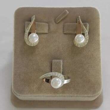 набор пандора: Цена 2500сом Набор с жемчугом Серебро пробы 925 напыление золотом — 1