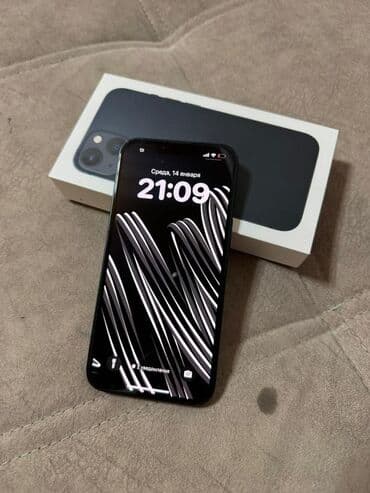 Ламинат: IPhone 13, Б/у, 128 ГБ, Midnight, Защитное стекло, Коробка, 87 % — 2