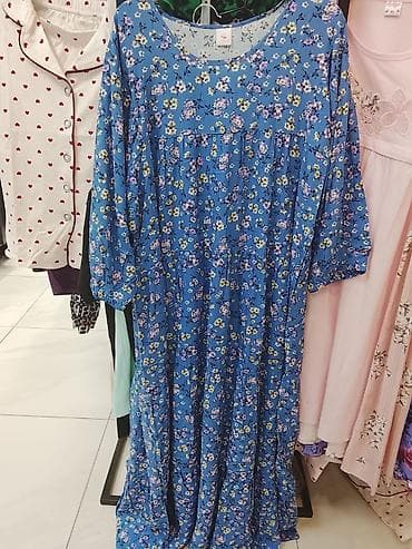 oversize: Свободное длинное платье в цветочек - Фасон: oversize/бохо, длина — 4