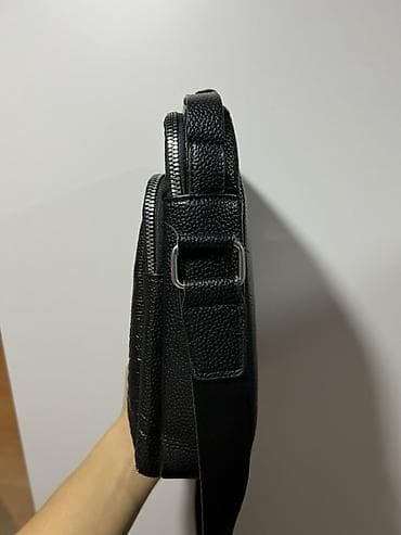 куплю барсетку: Мужская сумка через плечо, компактный формат - Цвет: черный - — 3