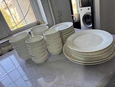 посуда для сыпучих продуктов: Набор белой столовой посуды без декора Состав набора (по фото): - — 1