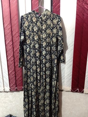 Повседневное платье, Индия, Осень-весна, Длинная модель, Штапель, 2XS