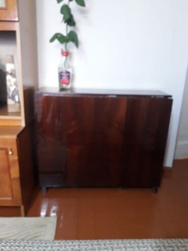 советский раздвижной стол: Стол- книжка советский деревянный полированный шпон в развернутом виде — 1