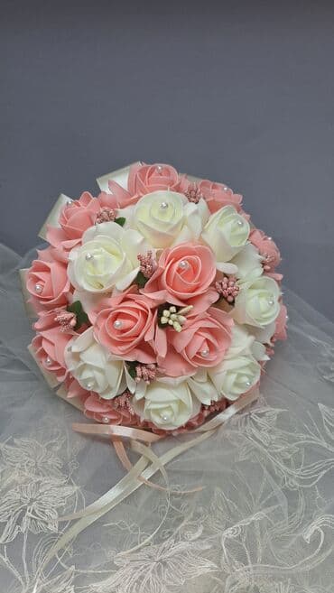 эксклюзивное свадебное платье ручной работы: Свадебный аксессуар, Новый, цвет - Молочный — 5