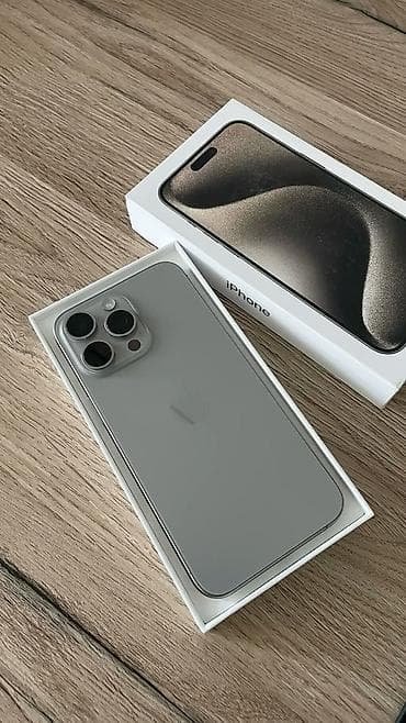 IPhone 15 Pro Max, Б/у, 1 ТБ, Natural Titanium, Защитное стекло, Чехол, Коробка, 89 % at lalafo.kg IPhone 15 Pro Max, Б/у, 1 ТБ, Natural Titanium, Защитное стекло, Чехол, Коробка, 89 %