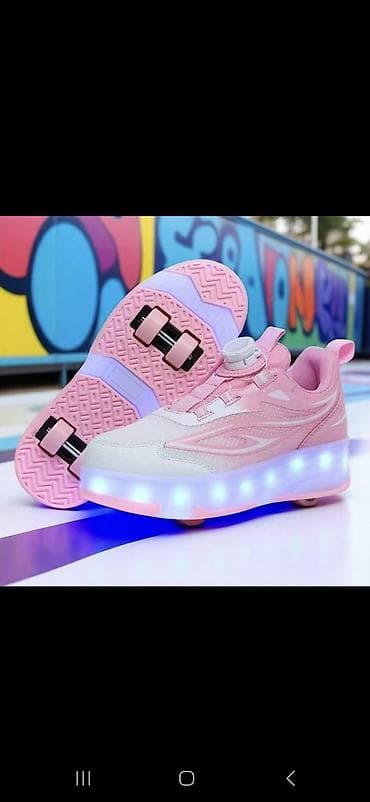 Кроссовки ролики 2-в-1 со съемными колесами и LED‑подсветкой подошвы