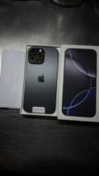 телефонов айфон: IPhone 16 Pro Max, Колдонулган, 256 ГБ, Black Titanium, Коргоочу айнек, Кабель, Куту, 90 % — 3