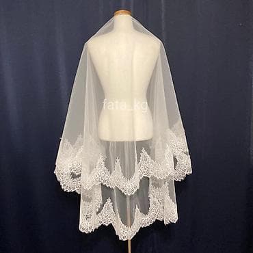 Свадебные аксессуары: Свадебный аксессуар, Фата, Новый, цвет - Белый — 9