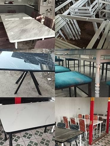 acne studios: Комплект столов и стульев на заказ, Для кухни, Прямоугольный — 3