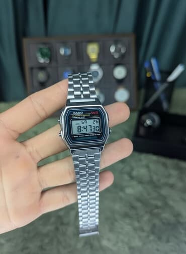 CASIO A159/A168 стиль ретро — цифровые наручные часы с браслетом из