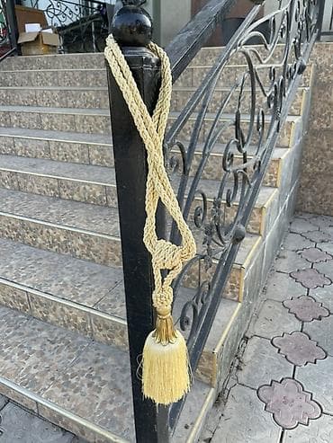 Матраска арналган каптамалар жана топперлер: Декоративная подвязка для штор с кистью - Материал: плотный витой — 1