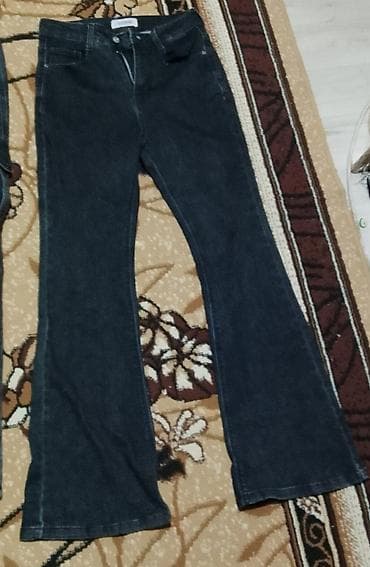 сакура джинсы: Джинсы клёш DENIM, тёмно‑синие (индиго) - Посадка: средняя - Крой — 1