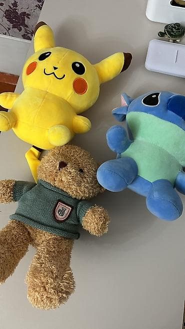 Каждая игрушка новая по 100 сомов - Плюшевый Пикачу: ярко‑жёлтый, с