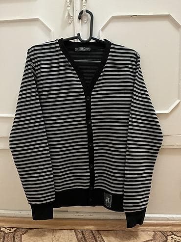 Айымдардын бут кийими: Полосатый кардиган D&A - Цвет: черный с серыми тонкими — 1