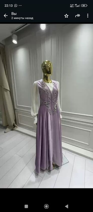 кыргызские национальные платья на кыз узатуу: Национальные женские платья-келледеш из бархата с вышивкой бусинами — 8