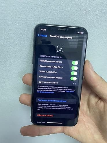 iphone xs osh: IPhone X, Б/у, 64 ГБ, Space Gray, Защитное стекло, Чехол, 86 % — 6