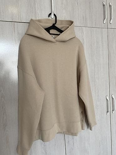 Кофты, свитеры: Бежевый женский худи - Цвет: теплый бежевый (однотонный). - Худи — 3