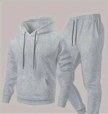 вязаный летний кардиган: Спортивный костюм из меланжевого серого трикотажа. - Толстовка с — 1