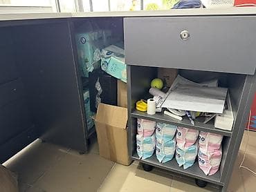 study table: Офисный стол, Регулируемый, цвет - Белый, Угловой, ЛДСП — 4
