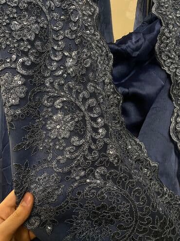 коктейльное платье синего цвета: Бальное платье, Длинная модель, цвет - Голубой, L, В наличии — 22