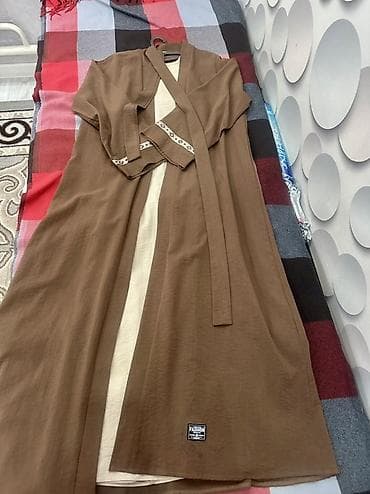 Повседневное платье, Осень-весна, Длинная модель, Хлопок, Бохо, Стандарт