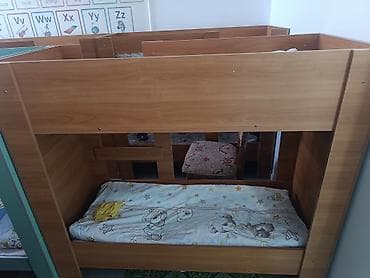 tim: Двухъярусная детская кровать, Б/у, ЛДСП, цвет - Коричневый — 4