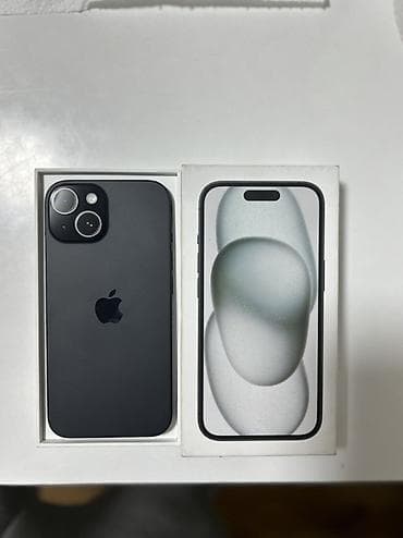 IPhone 15, Б/у, 128 ГБ, Черный, Коробка