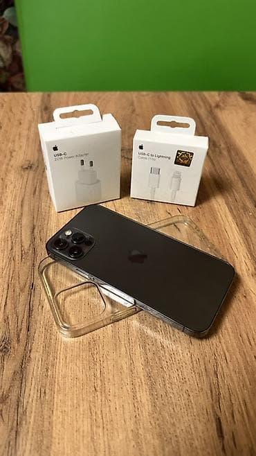 IPhone 12 Pro, Б/у, 128 ГБ, Черный, Зарядное устройство, Чехол, Кабель, 78 %