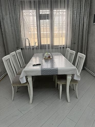 Отургучтар, табуреттер: Конок бөлмөсү үчүн үстөл жана отургуч, түсү - Ак — 1