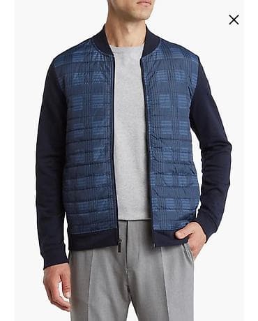 Perry Ellis. Комбинированная куртка на молнии.Куртка смешанного цвета